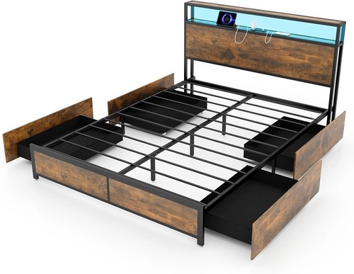 Double size bed - bed, metal