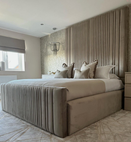 Julia panel bed frame high - panel,