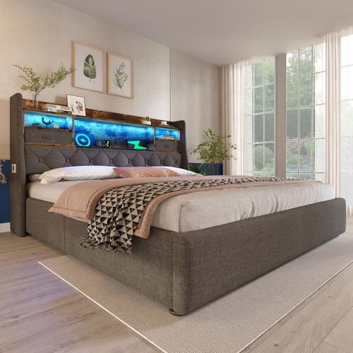 4ft6 double ottoman bed frame - double,