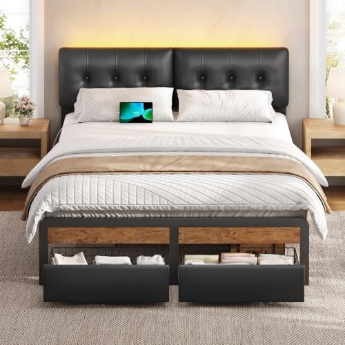 Double bed frame with - bed,