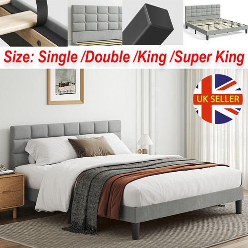 Bed frame velvet upholstered - bed,