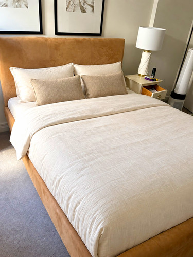 Beige velvet upholstered - beige,