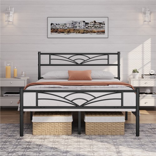4ft6 double metal platform - metal, bed