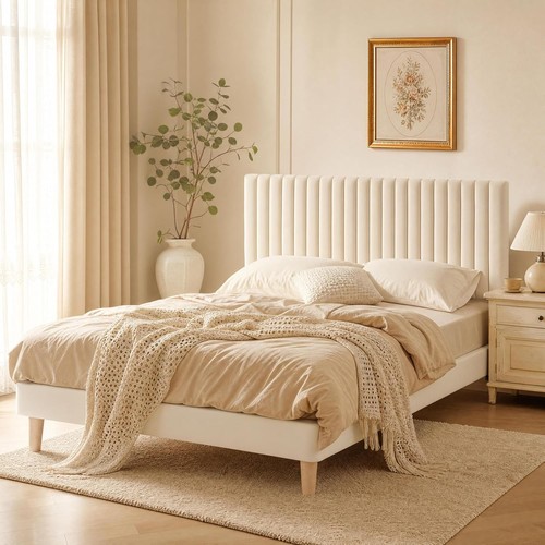 Double bed frame with - bed,