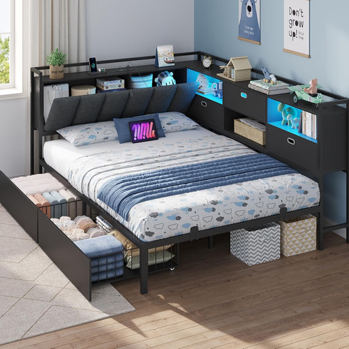 Double 4ft6 hidden storage - double,