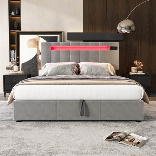 Upholstered double bed frame - double,