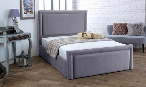 Upholstered velvet bed frame
