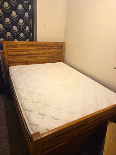 Wood double bed frame with - wood,