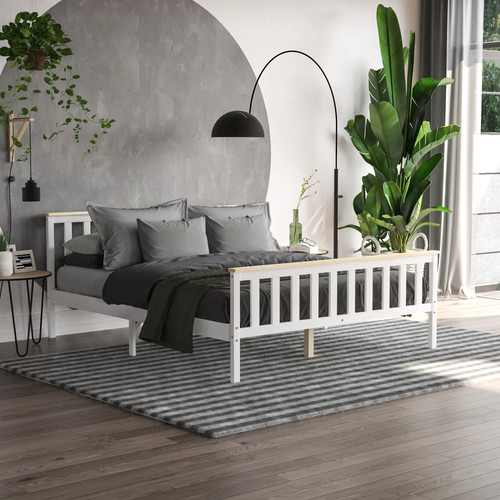 Wooden bed frame solid - wooden,