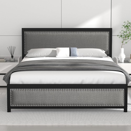 Double bed frame with - bed,