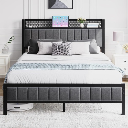 Bed frame with wooden - with,