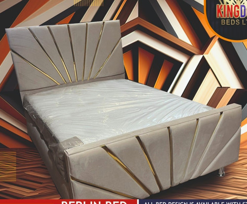 Velvet upholstered double bed - upholstered,