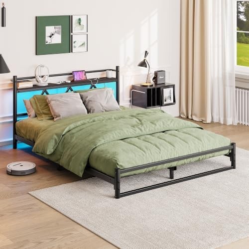 Double bed frame with storage - bed,