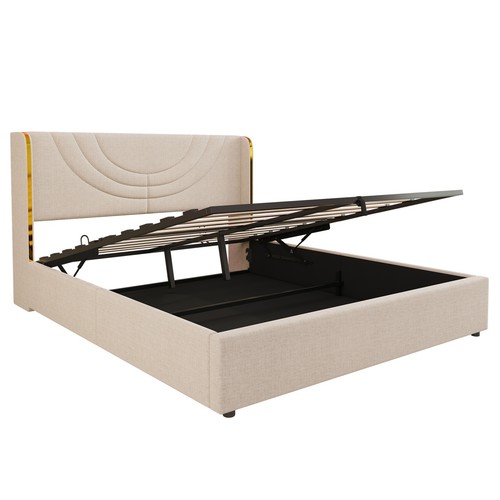 Double upholstered bed frame - upholstered,