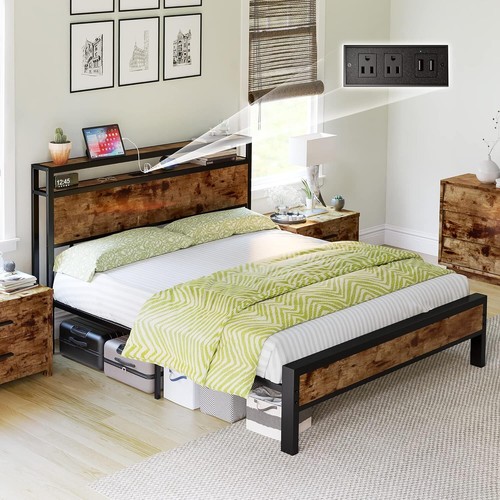 Double bed frame industrial - bed,