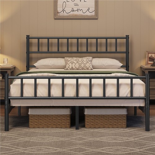 4ft6 double metal bed frame - frame, w/