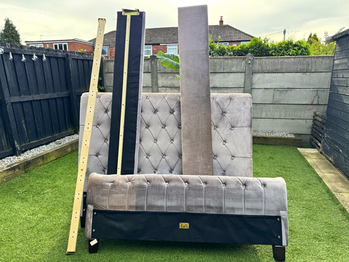 Double bed frame with tufted - double,