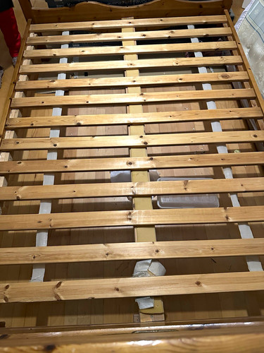 Double wooden bed - double, with