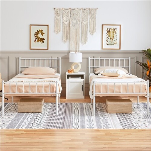 Single double metal bed - double,