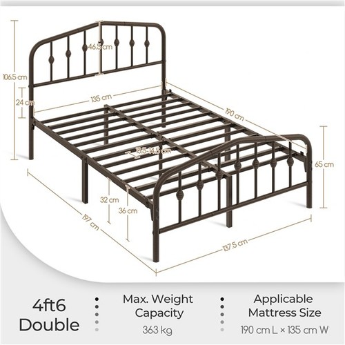 Double metal platform bed - metal,