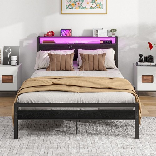 Double bed frame with - with, storage