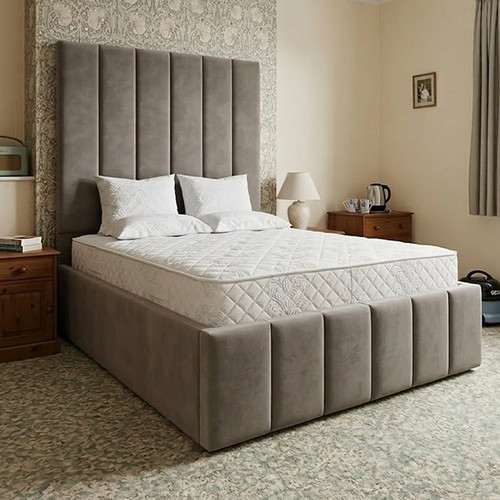 Upholstered bed frame tall - upholstered,