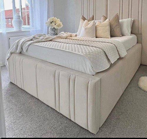 Cream velvet upholstered - velvet,